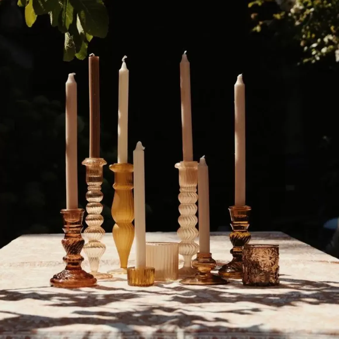 A La Kandelaar Antique Glass Mustard