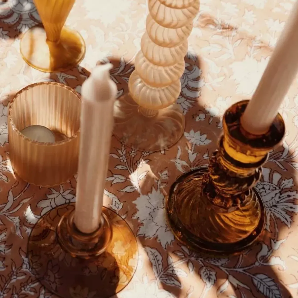 A La Kandelaar Antique Glass Mustard