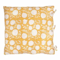 A La Kussenhoes Blockprint Mustard