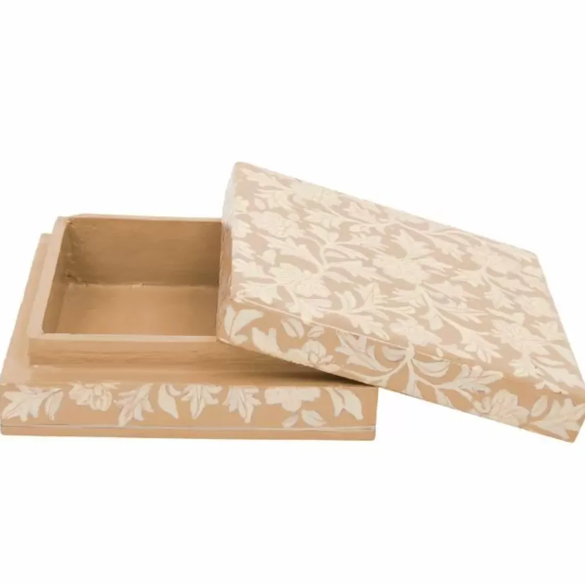 A La Opbergdoos Vierkant Floral Beige