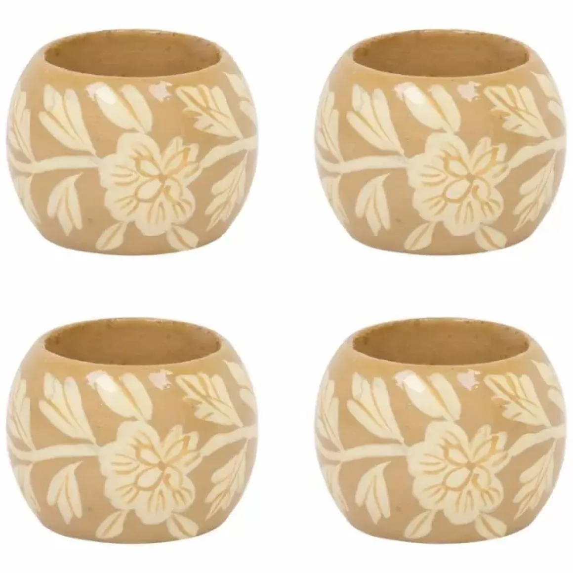 A La Servetringen Floral Beige (4St)