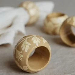 A La Servetringen Floral Beige (4St)