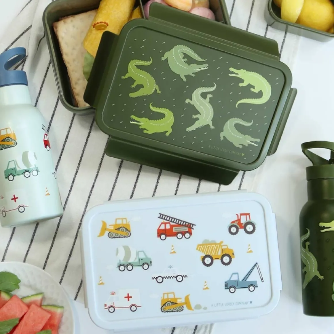 A Little Lovely Company Bento Lunchbox Voertuigen