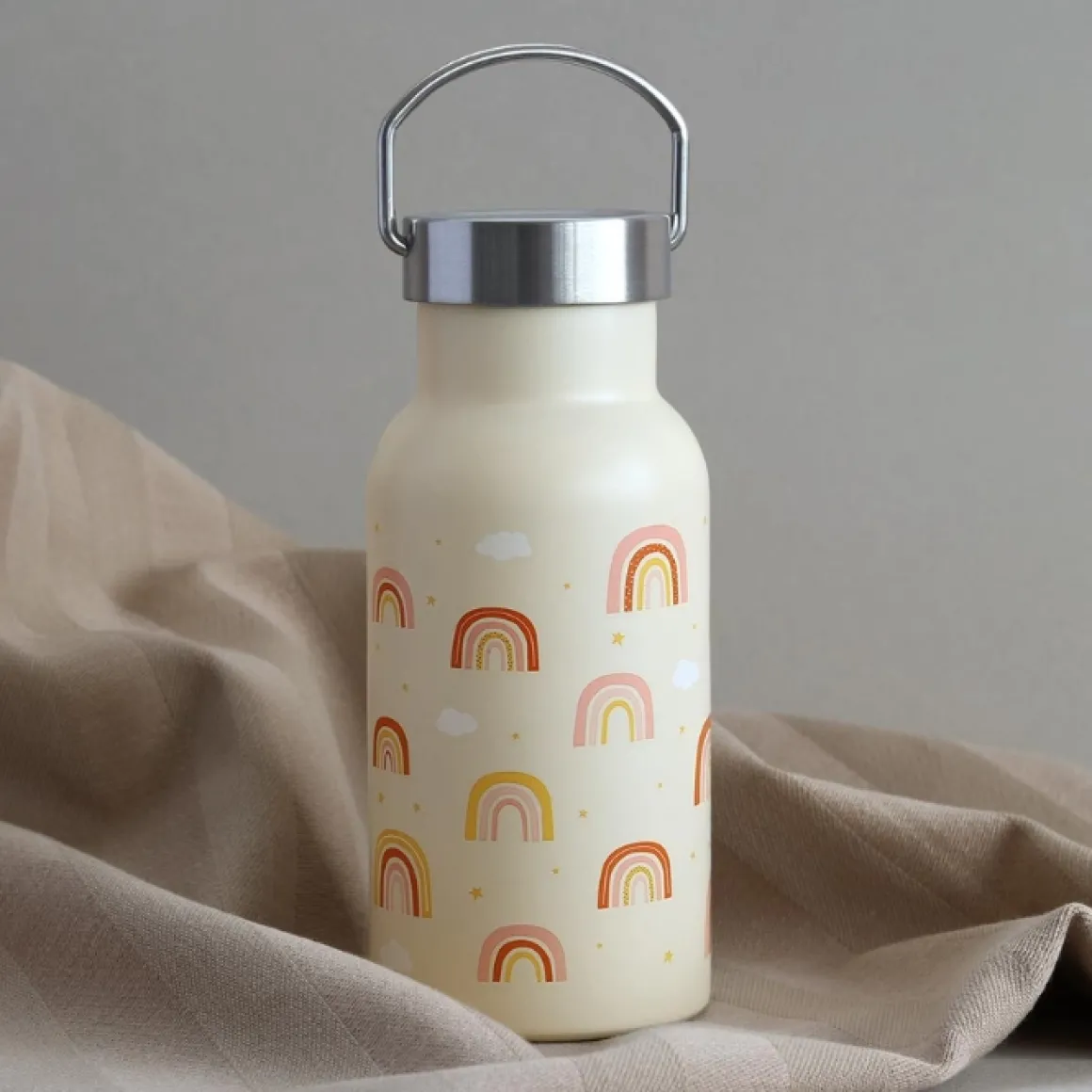 A Little Lovely Company Rvs Drinkfles Regenbogen