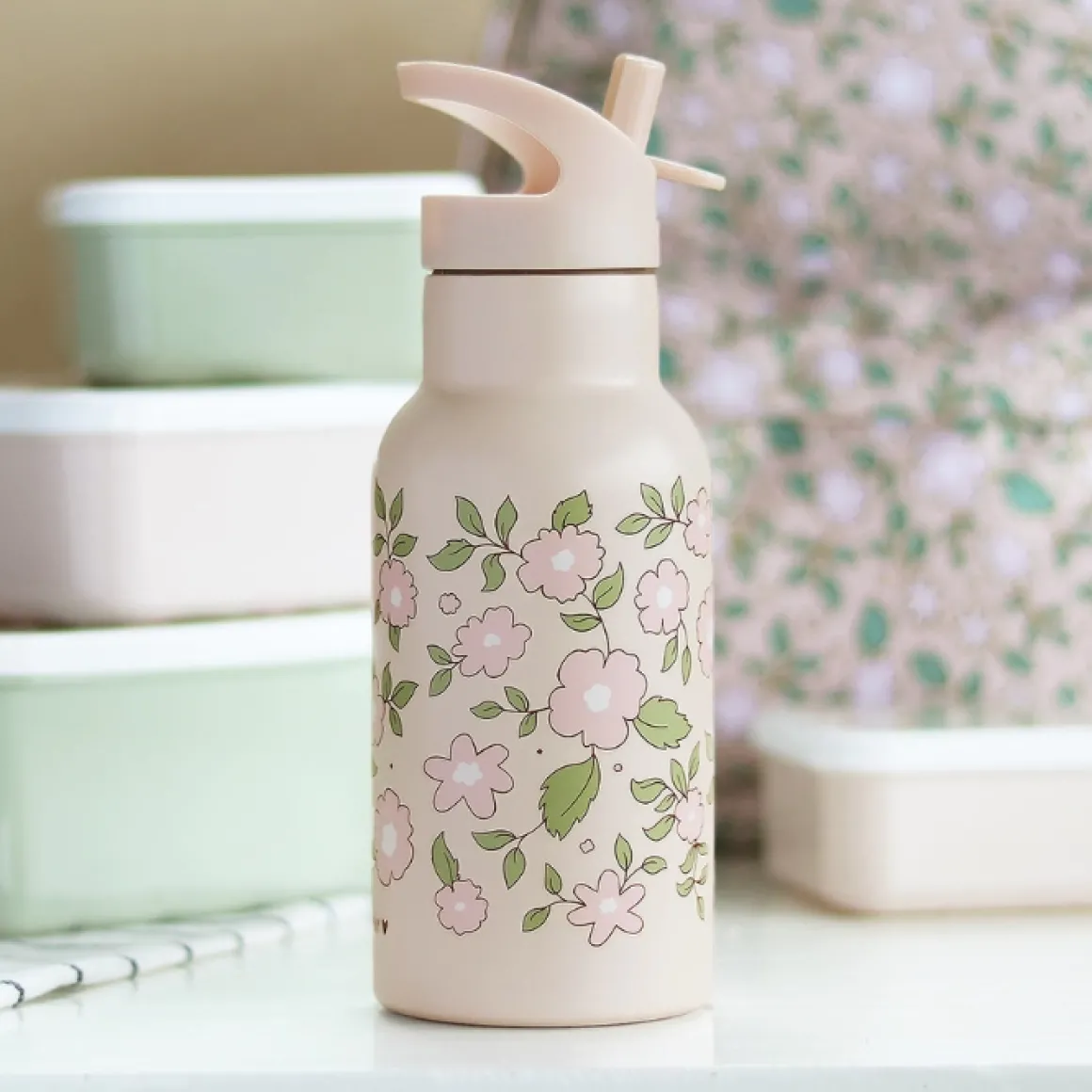 A Little Lovely Company Thermosfles Blossoms Pink