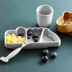 Antislip Siliconen Snackbord Croco Grijs Done By Deer