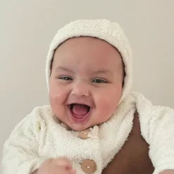 Babymuts Bonnet Teddy Ecru (0-6 Maanden) Ilmaha