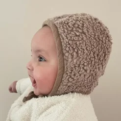 Babymuts Bonnet Teddy Taupe (0-6 Maanden) Ilmaha
