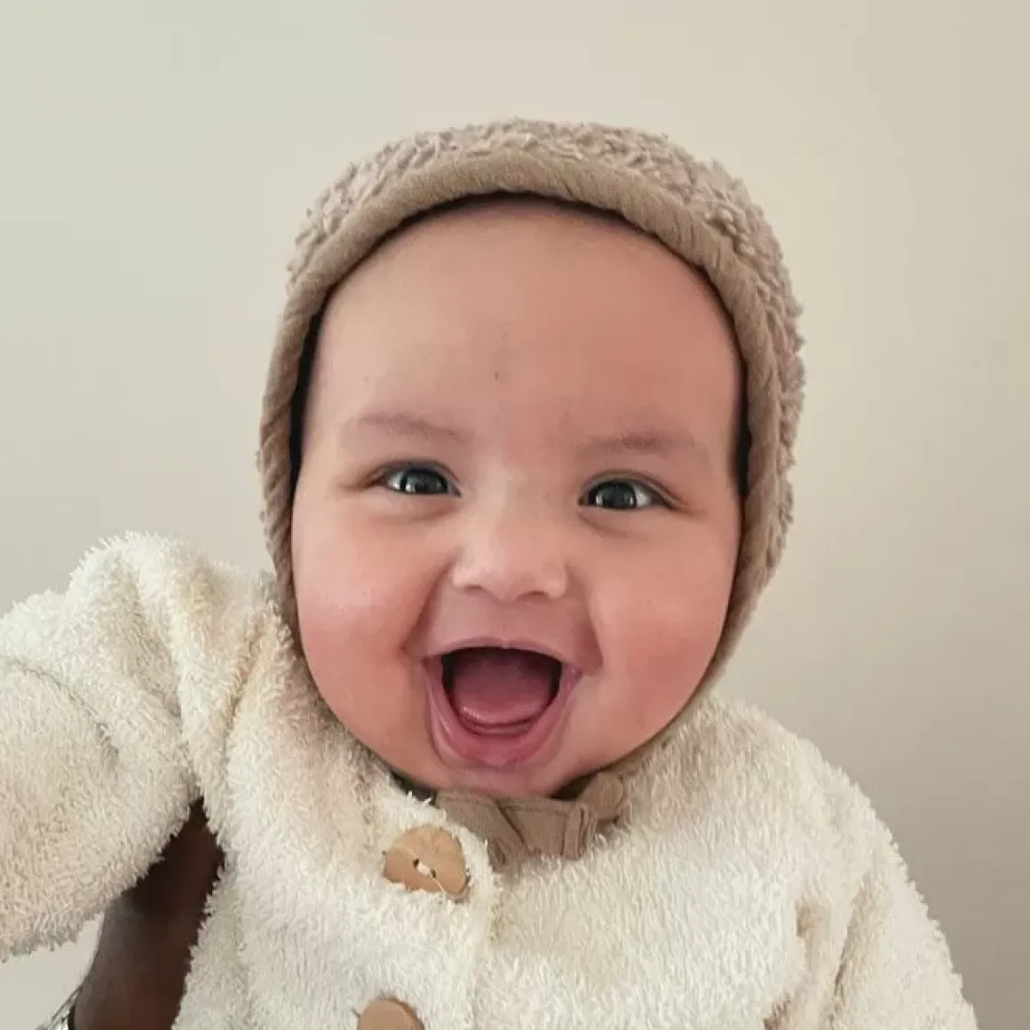 Babymuts Bonnet Teddy Taupe (0-6 Maanden) Ilmaha