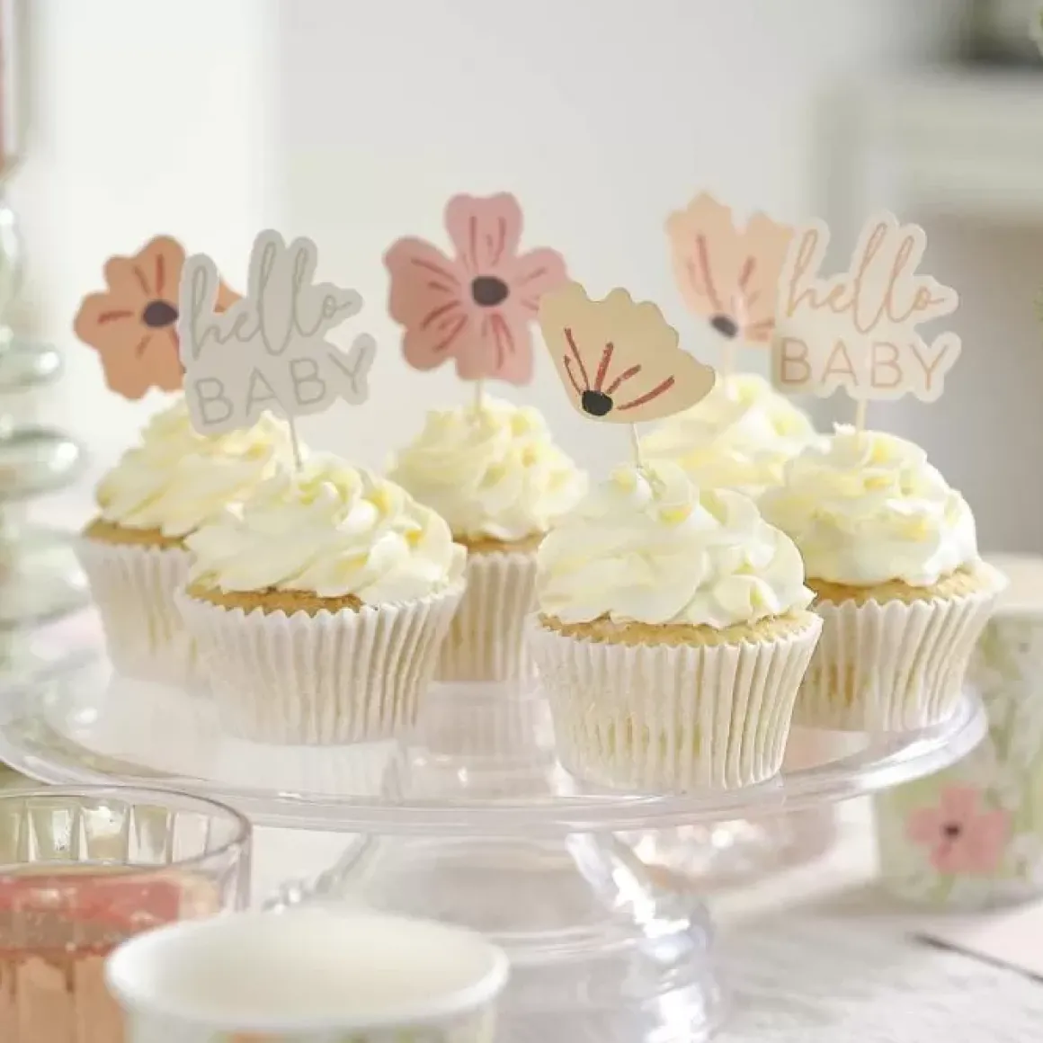 Babyshower Cupcake Prikkers | Ginger Ray - Bloemig & Zoet