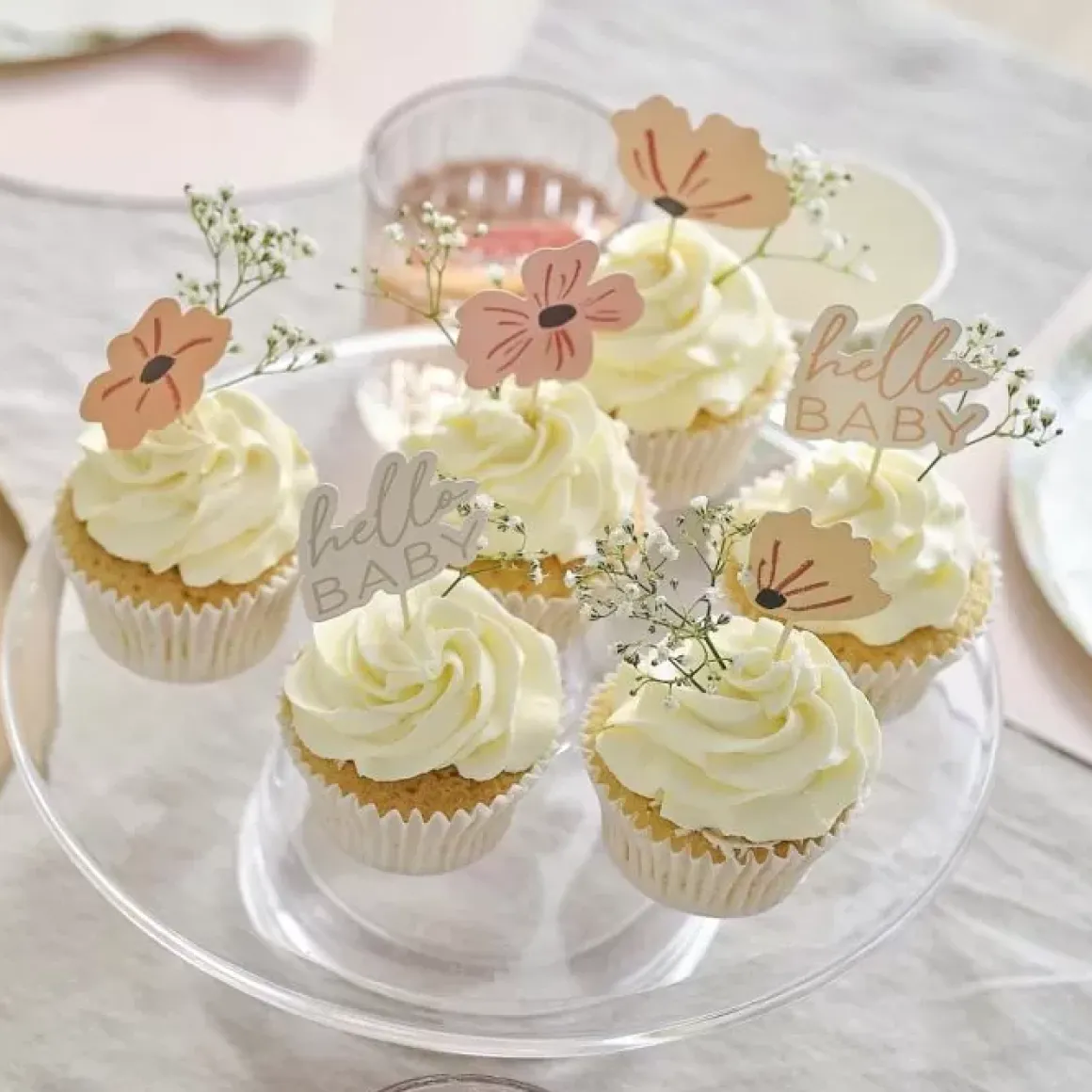 Babyshower Cupcake Prikkers | Ginger Ray - Bloemig & Zoet