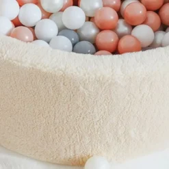 Ballenbak Xl Exclusive Rond 90X40 Teddy Ecru