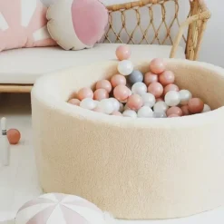 Ballenbak Xl Exclusive Rond 90X40 Teddy Ecru