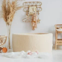 Ballenbak Xl Exclusive Rond 90X40 Teddy Ecru