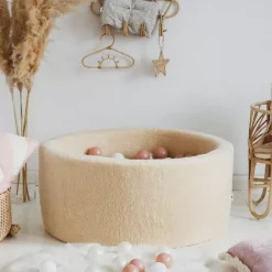 Ballenbak Xl Exclusive Rond 90X40 Teddy Ecru