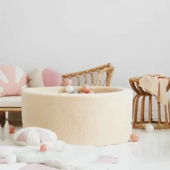 Ballenbak Xl Exclusive Rond 90X40 Teddy Ecru