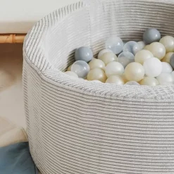 Ballenbak Xl Rond 90X40 Rib Velvet Grey Moje