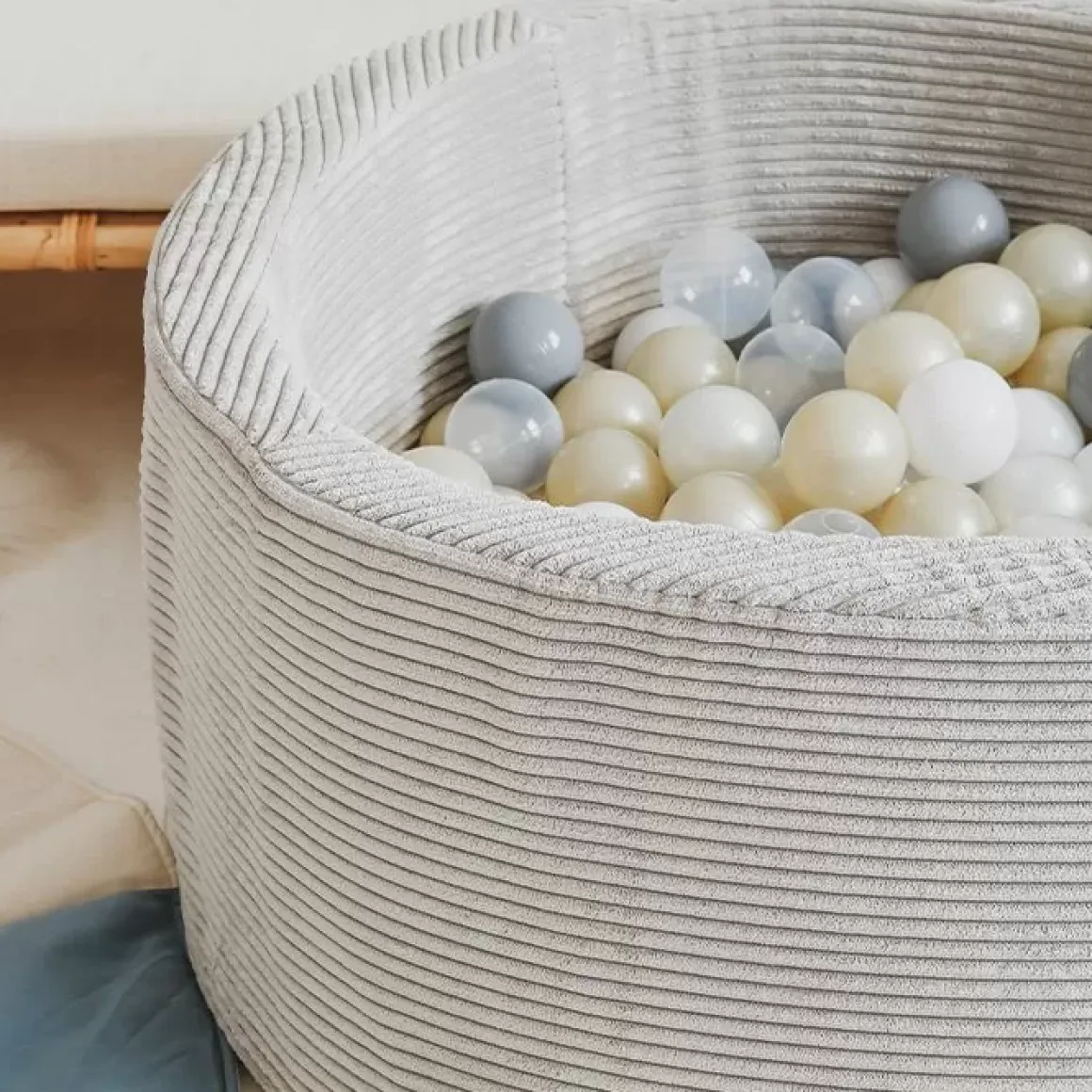 Ballenbak Xl Rond 90X40 Rib Velvet Grey Moje