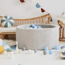 Ballenbak Xl Rond 90X40 Rib Velvet Grey Moje