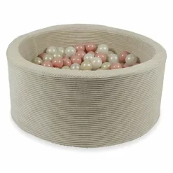 Ballenbak Xl Rond 90X40 Rib Velvet Beige Moje