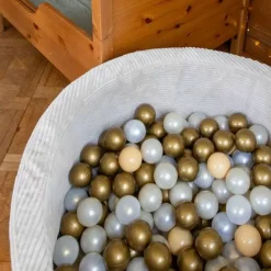 Ballenbak Xl Rond 90X40 Rib Velvet Beige Moje