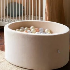 Ballenbak Xl Rond 90X40 Velvet Beige Moje