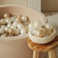 Ballenbak Xl Rond 90X40 Velvet Beige Moje