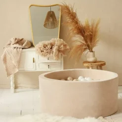 Ballenbak Xl Rond 90X40 Velvet Beige Moje