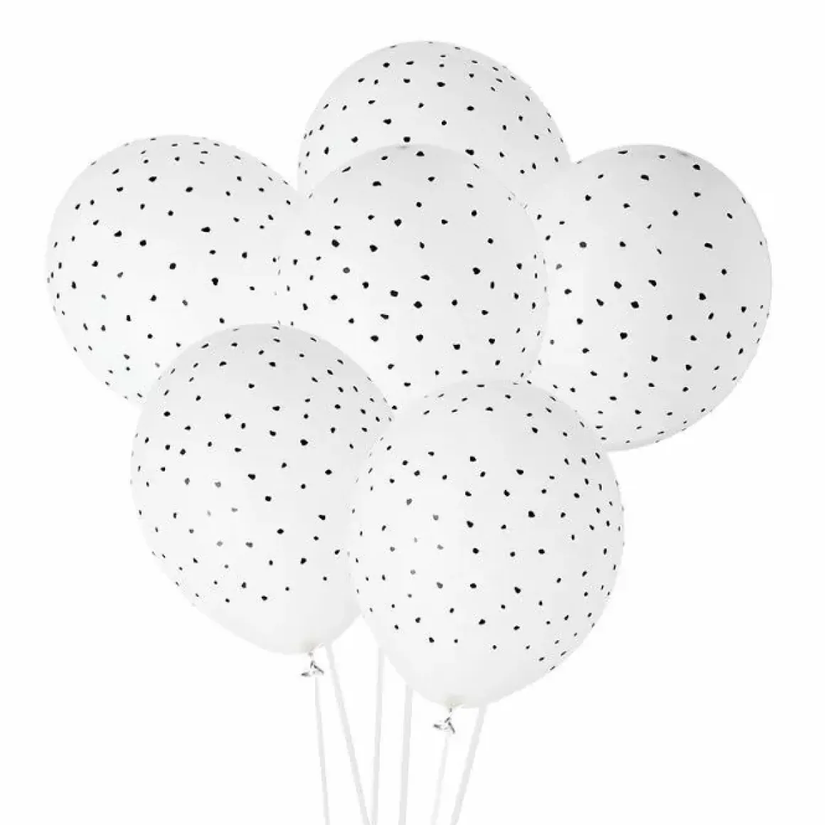Ballonnen Handdrawn Dots Wit-Zwart (6St) House Of Gia