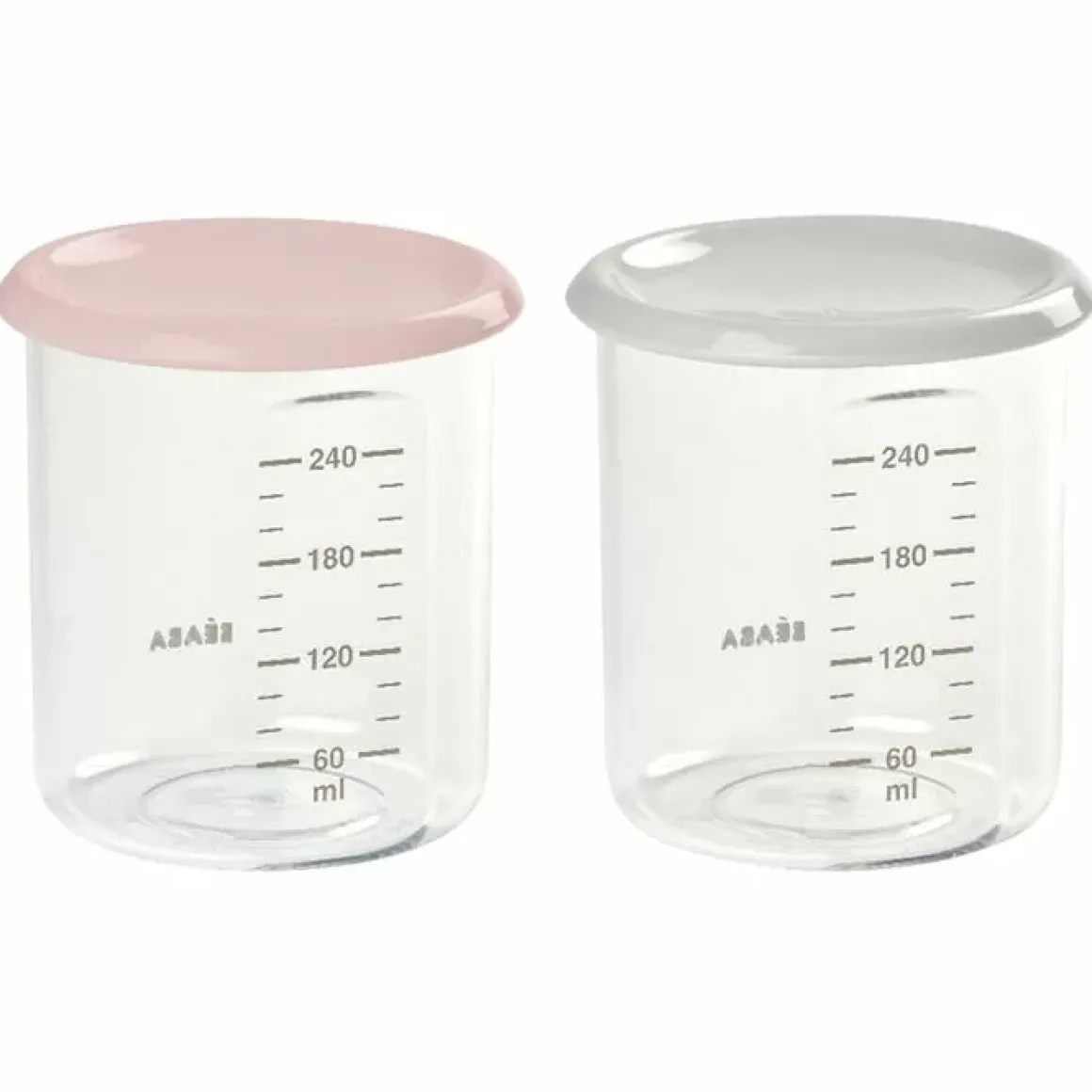Beaba Bewaarpotjes Tritan Oudroze/Grijs 240Ml (2St)