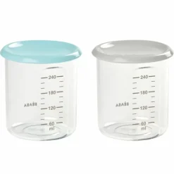 Beaba Bewaarpotjes Tritan Lichtblauw/Grijs 240Ml (2St)