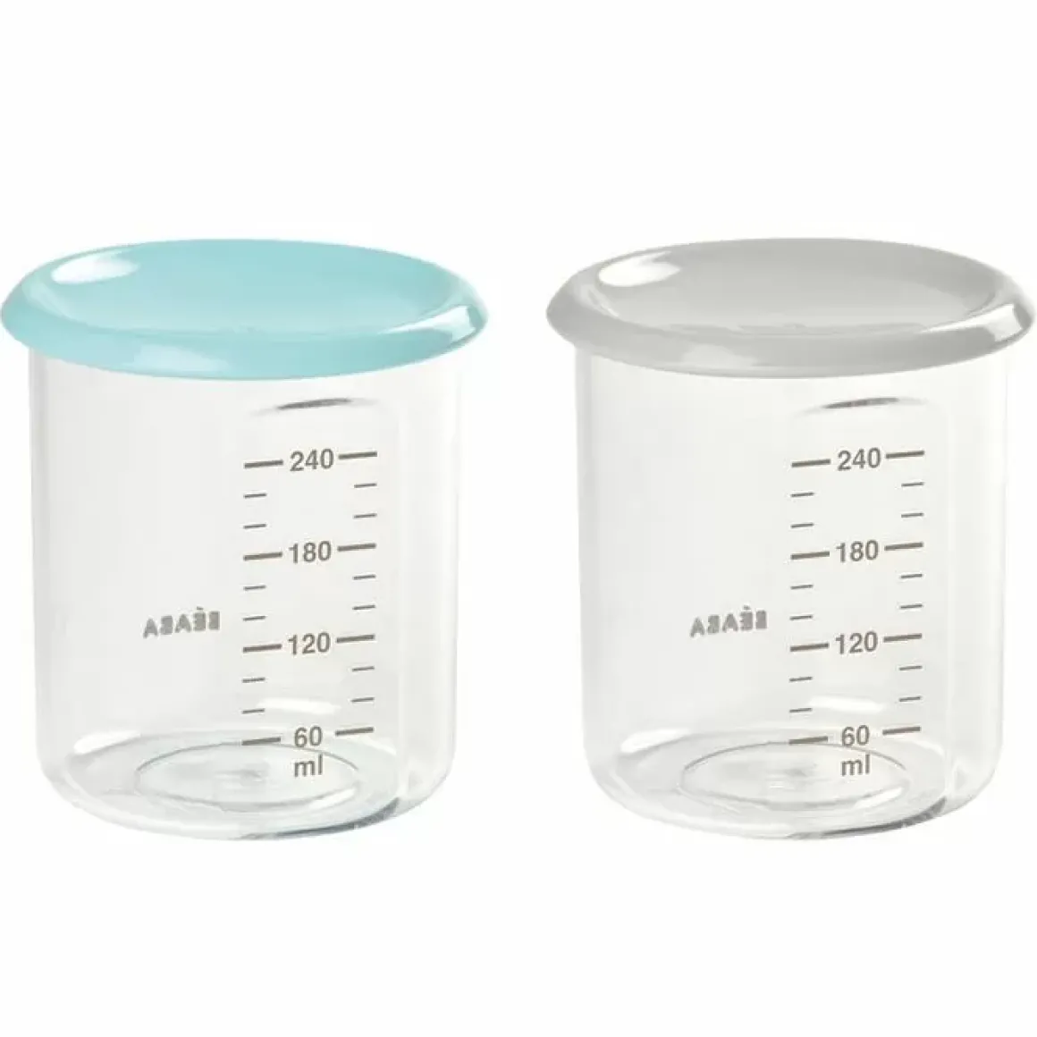 Beaba Bewaarpotjes Tritan Lichtblauw/Grijs 240Ml (2St)