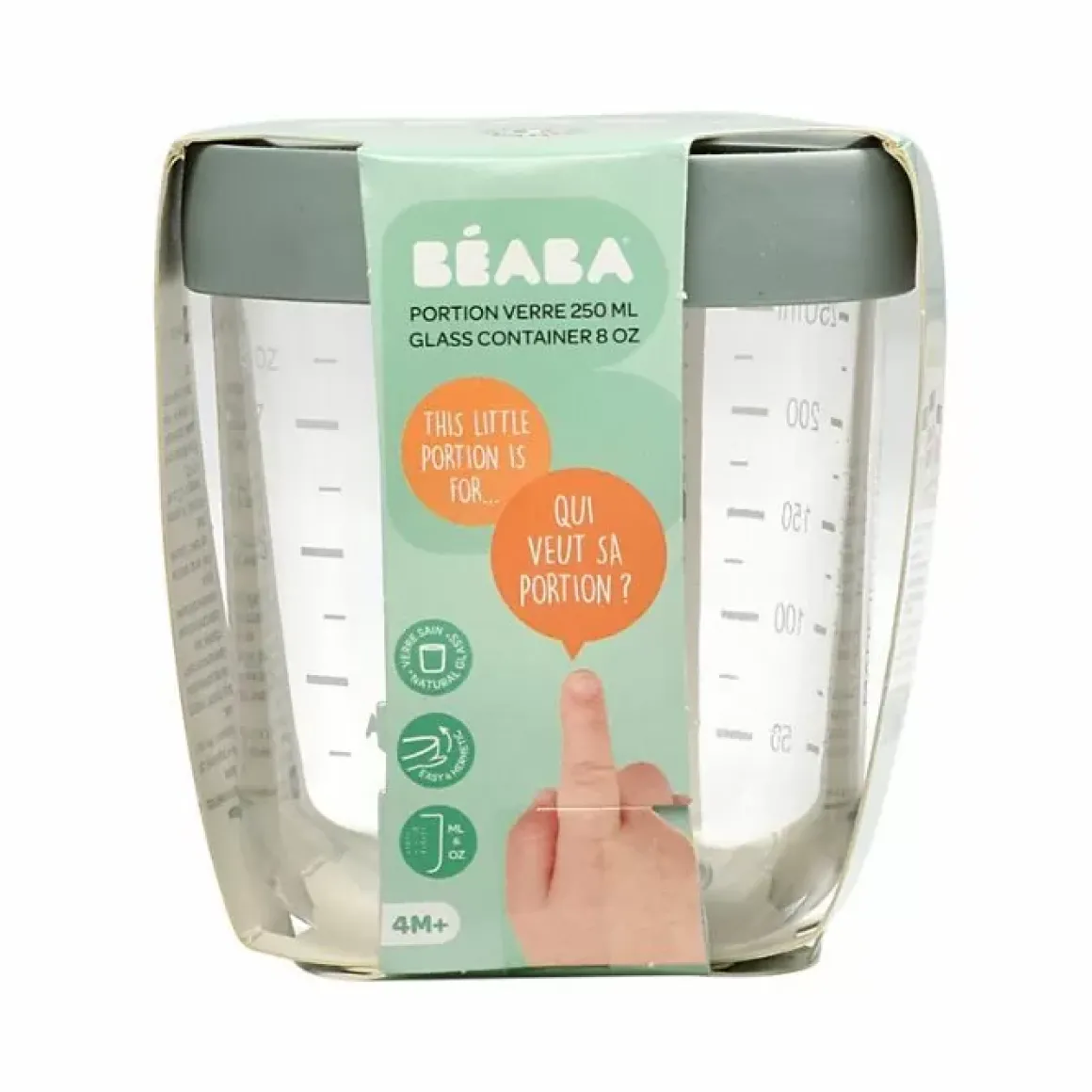 Beaba Glazen Bewaarpotje Eucalyptus Groen 250Ml