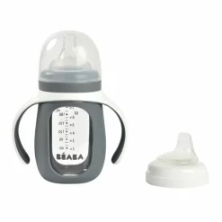 Beaba 2-In-1 Glazen Meegroeifles Grijs 210Ml