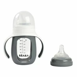 Beaba 2-In-1 Glazen Meegroeifles Grijs 210Ml