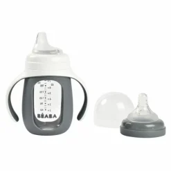 Beaba 2-In-1 Glazen Meegroeifles Grijs 210Ml