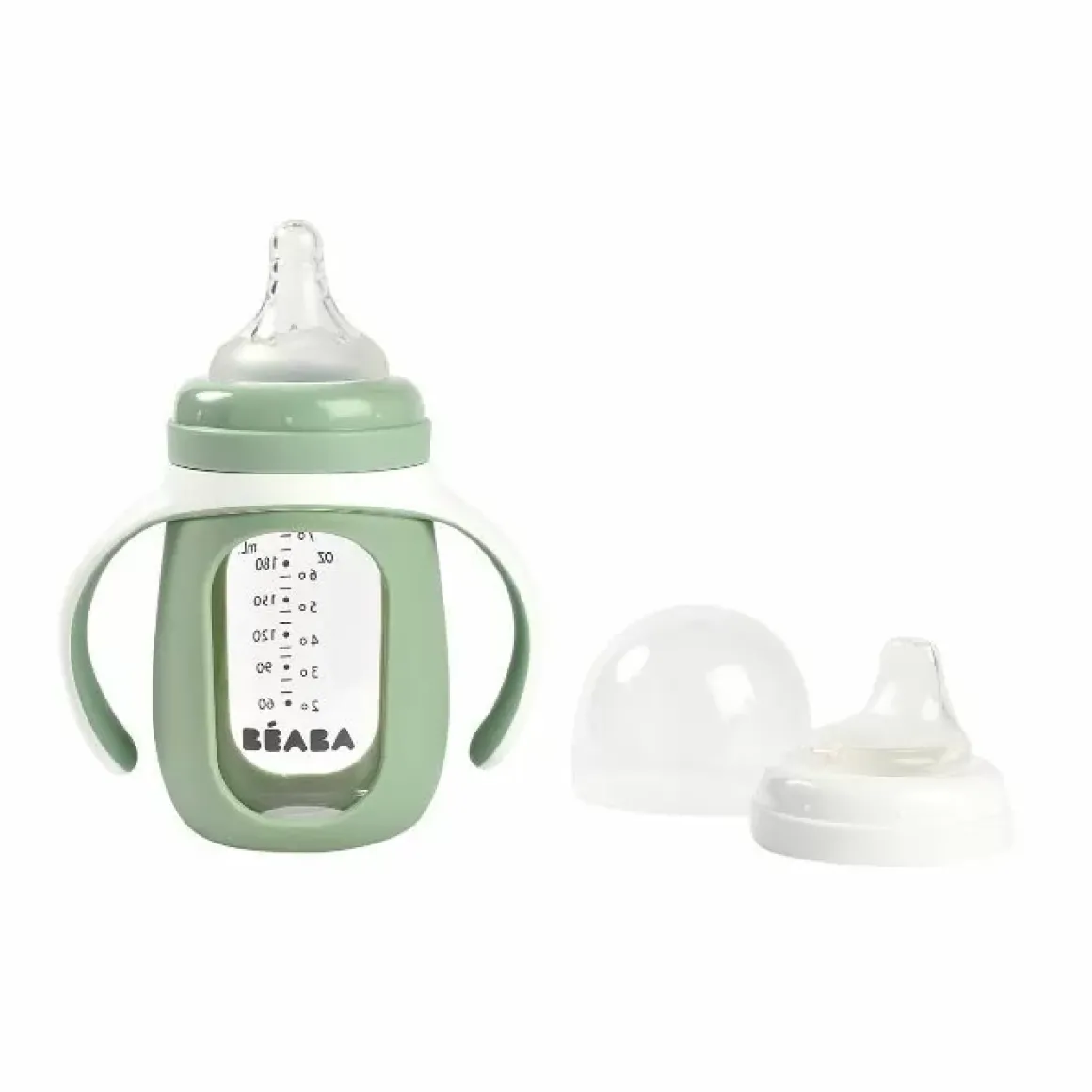 Beaba 2-In-1 Glazen Meegroeifles Groen 210Ml