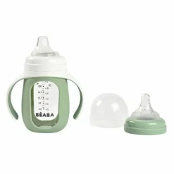 Beaba 2-In-1 Glazen Meegroeifles Groen 210Ml