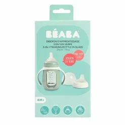 Beaba 2-In-1 Glazen Meegroeifles Groen 210Ml