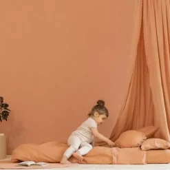 Beddengoed Junior Vera Eyelet Sienna Brown Nobodinoz