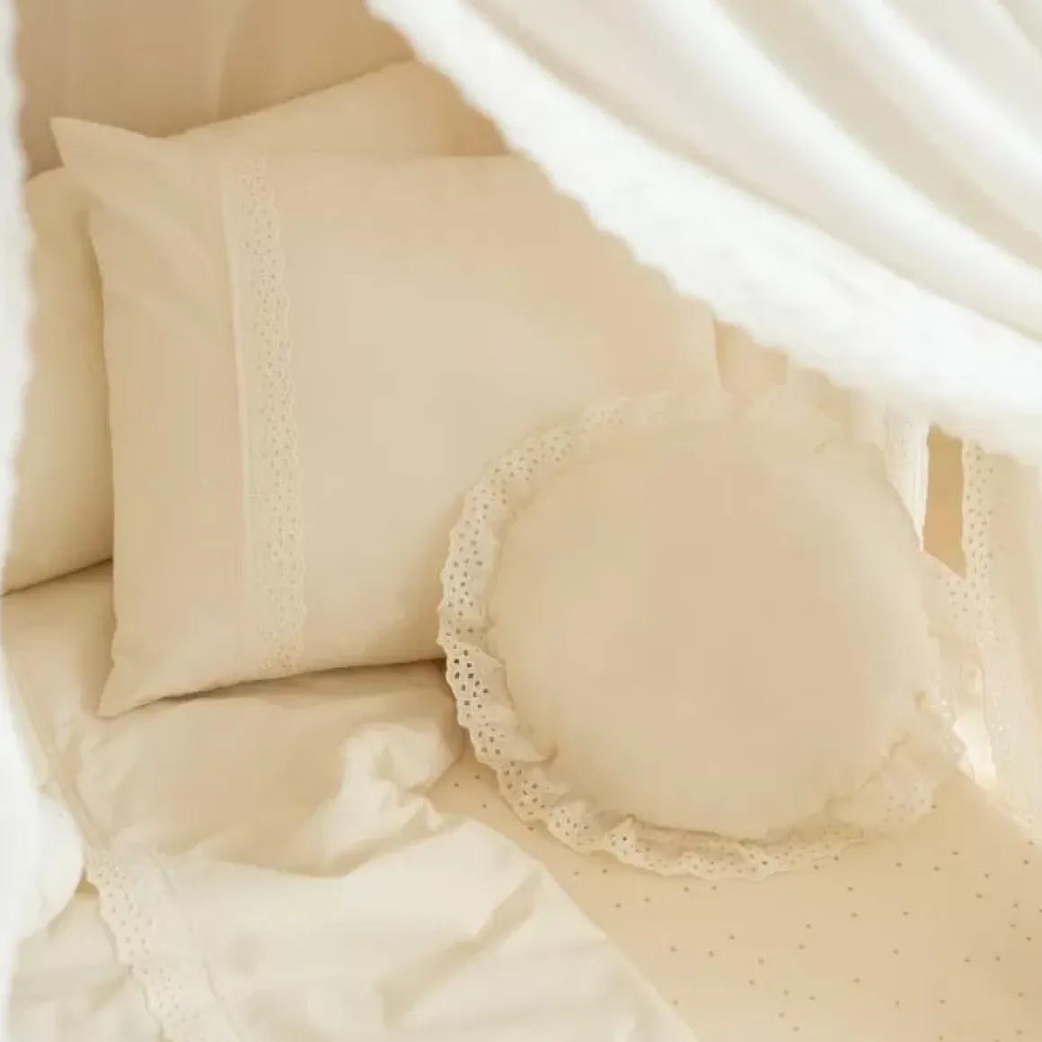 Beddengoed Junior Vera Eyelet Natural (100X150) Nobodinoz