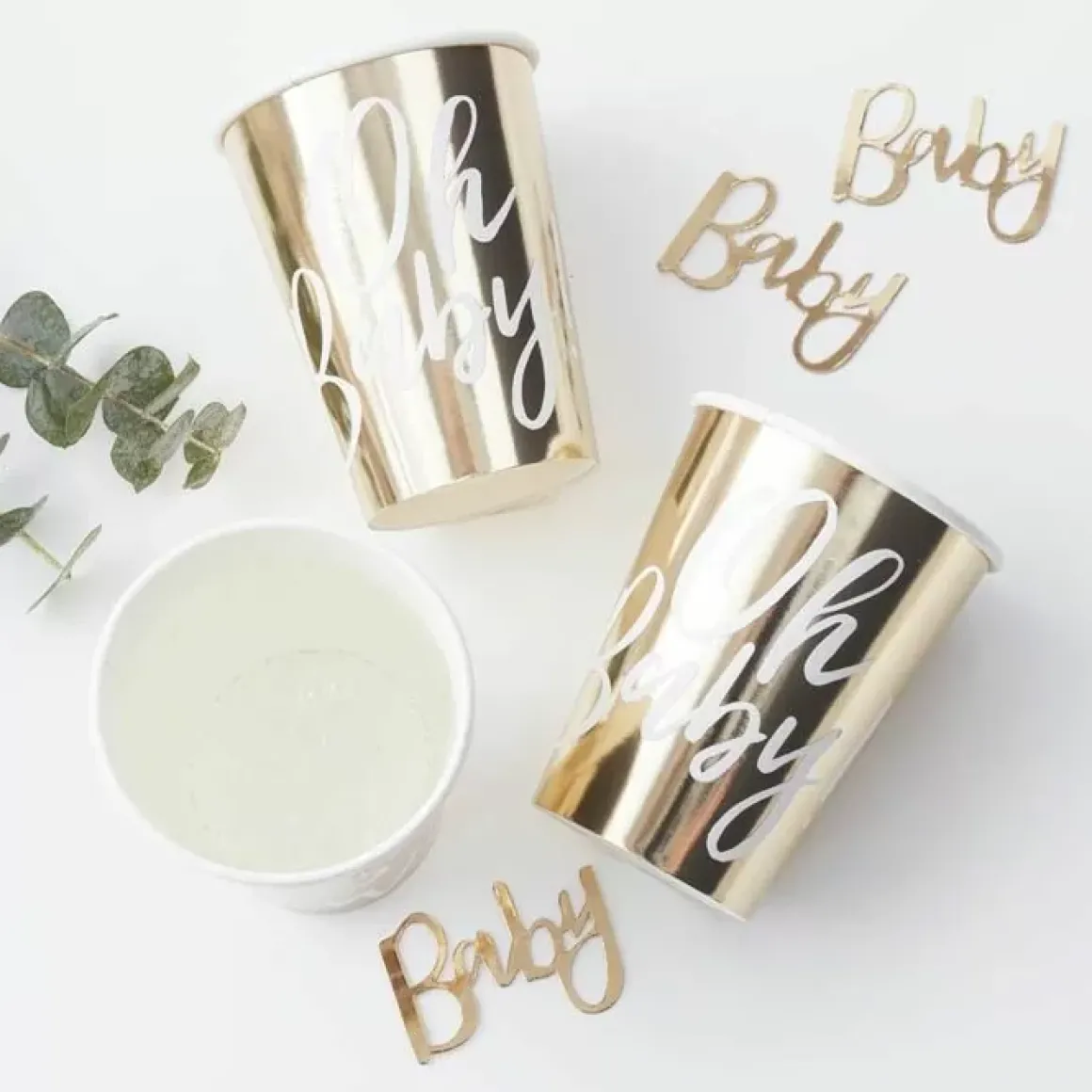 Bekertjes Goudfolie (8St) Oh Baby! Ginger Ray