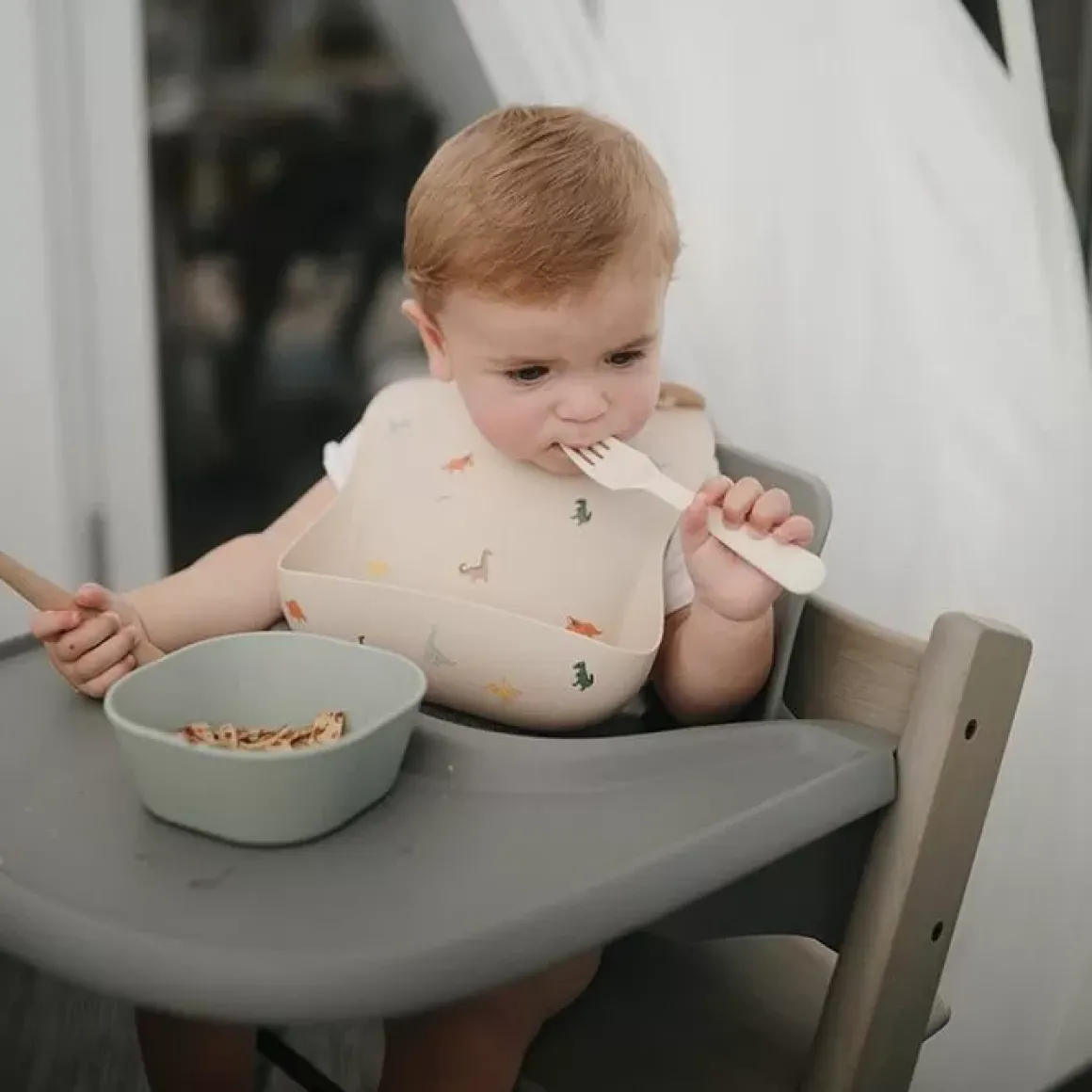 Bestek Vork En Lepel Ivory Mushie