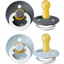 Bibs Fopspenen Set Glow In The Dark Iron/Babyblue