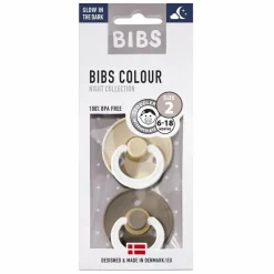 Bibs Fopspenen Set Glow In The Dark Vanilla/Dark Oak