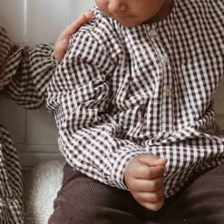 Blouse Navida Bitter Chocolate Check Konges Slojd