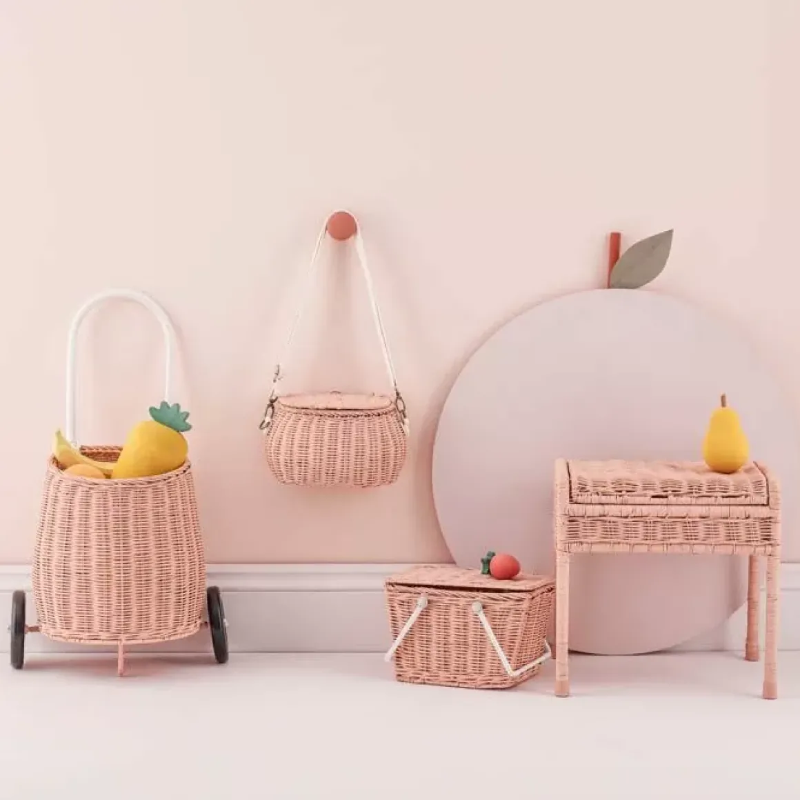 Boodschappenwagentje Luggy Basket Roze Olli Ella