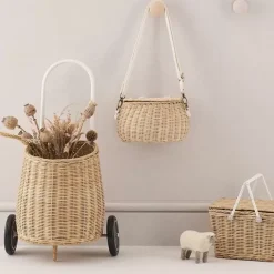 Boodschappenwagentje Luggy Basket Straw Olli Ella