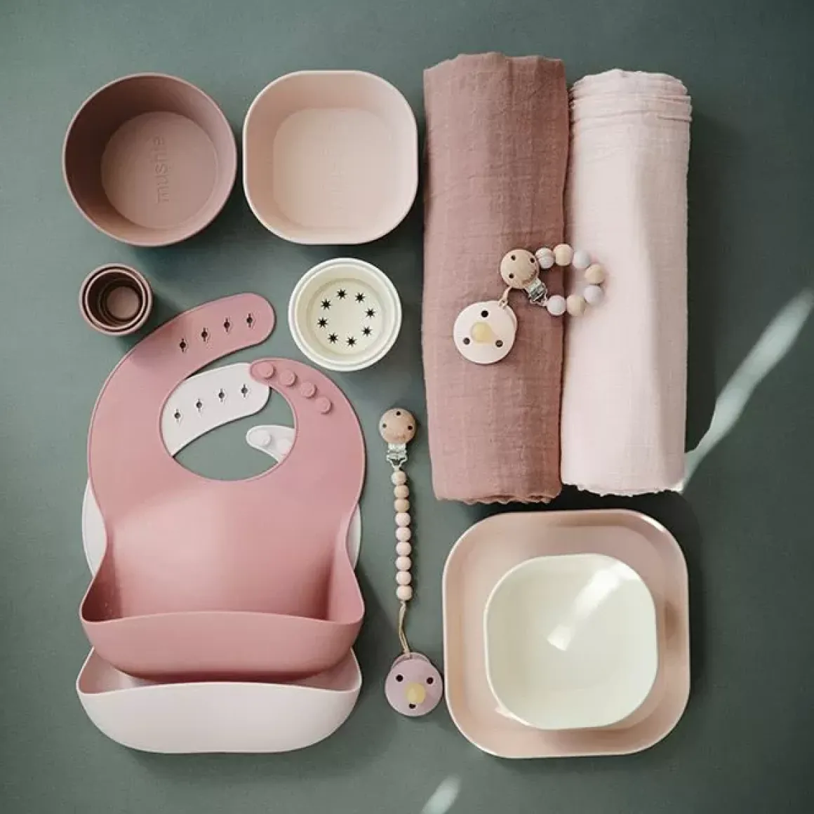 Borden Vierkant Blush (2St) Mushie