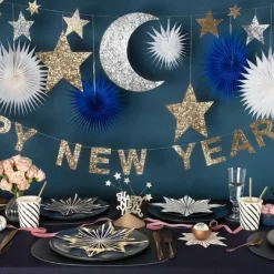 Bordjes Gold Stripe Stars (8St) Meri Meri